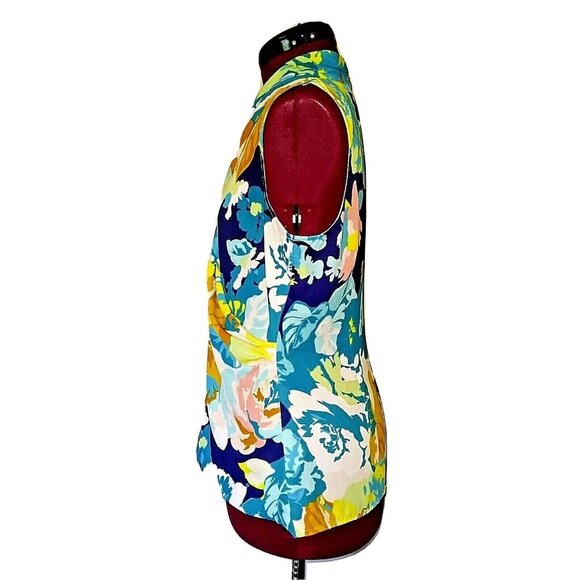 CAbi Blossom Floral Drape Faux Wrap Top Blouse Multicolor Women Size Sma… - Picture 4 of 7